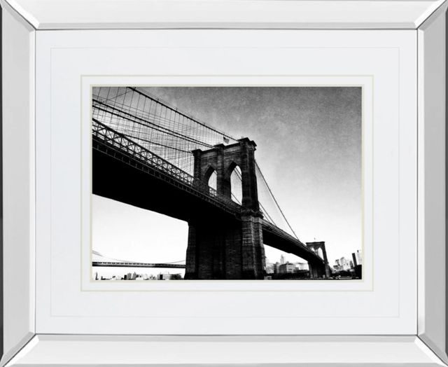 Classy Art Bridge of Brooklyn B W 1 by Acosta Mirror Framed Wall Art-0
