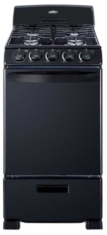 Summit® 20" Black Freestanding Gas Range -0