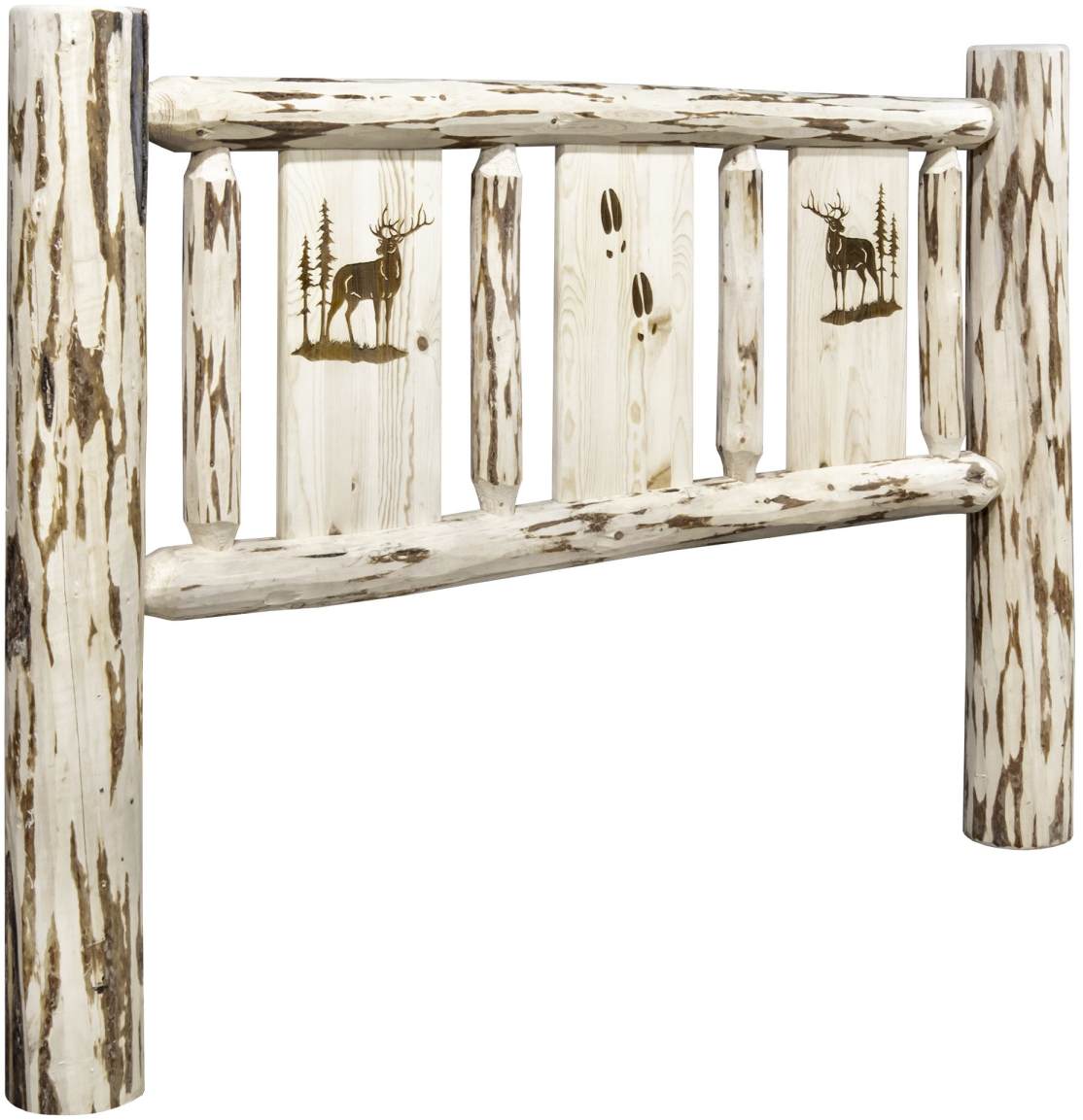 Montana Woodworks® Montana Collection Ready to Finish California King Headboard with Laser Engraved Elk Design