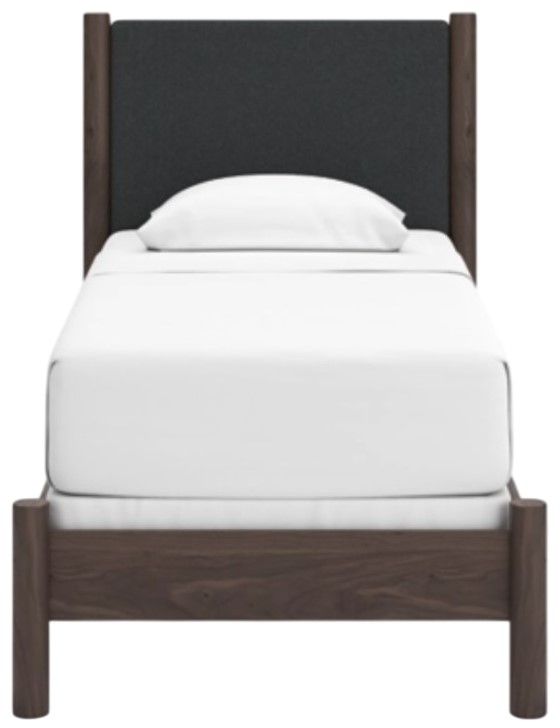 Signature Design by Ashley® Pamytta Brown Twin Upholstered Panel Bed-2