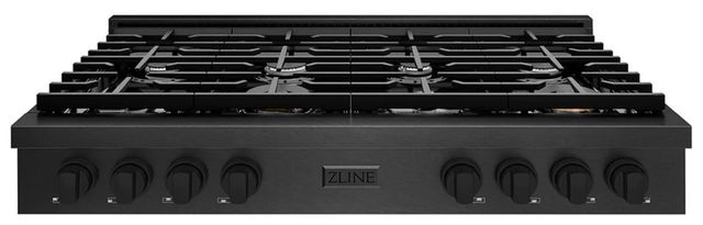 ZLINE Paramount 48" Black Satin Stainless Steel Gas Rangetop with 8 Burners and Porcelain Cooktop -0