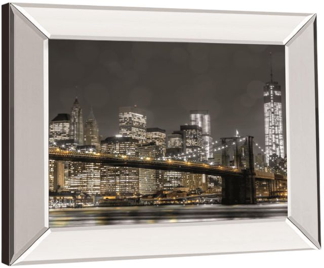 Classy Living Frank, A New York Lights Mirror Framed Wall Art-1