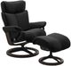 Stressless® by Ekornes® Customizable Magic Large Manual Recliner and Ottoman with Signature Base-0