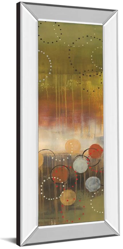 Classy Art Circles In Green Panel II by Jeni Lee Mirror Framed Wall Art-1