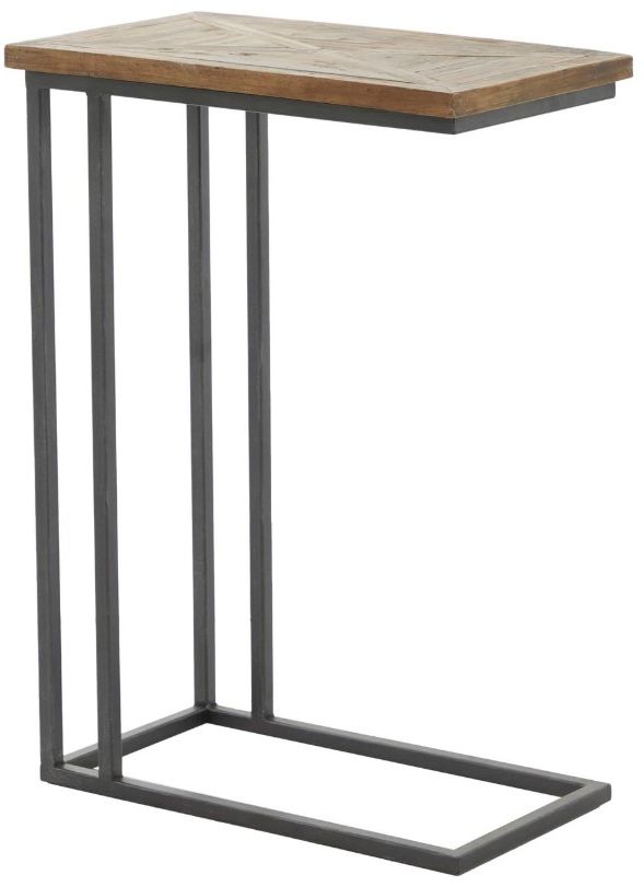 Deco Marche Brown C-Table with Black Base-0