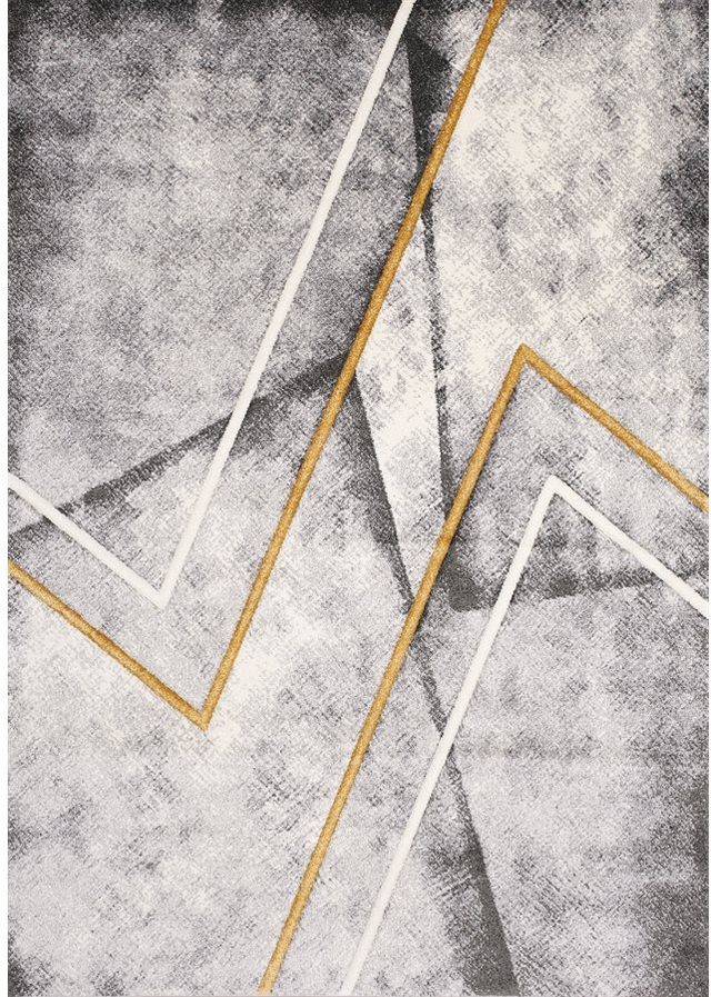 Kalora Interiors Soho Grey White and Yellow 2'0" x 3'7" Rug-0