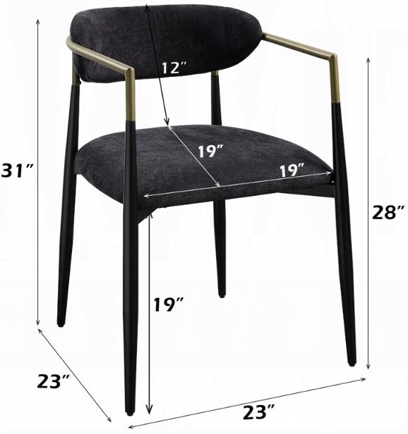 ACME Furniture Jaramillo 2-Piece Black Arm Chair Set-2