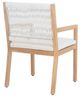 Moe's Home Collection Luce Natural Teak Outdoor Dining Chair with White Cushions-3