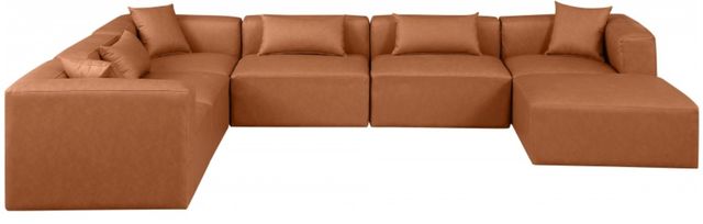 Meridian Furniture Cube 7-Piece Cognac Modular Sectional-1