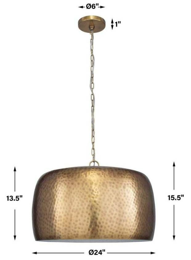 Uttermost® Lemont Antique Brass Pendant-2