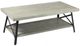 Emerald Home Chandler Light Gray Cocktail Table with Steel Gray Base-0
