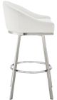Armen Living Eleanor Brushed Stainless Steel/White Steel 30'' Barstool-2