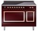 Ilve® Nostalgie II Noblesse 48'' Burgundy Pro Style Induction Range with Copper Trim-0