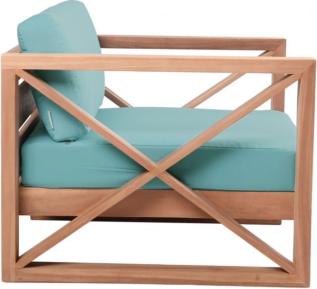 Meridian Furniture Anguilla Sea Blue Fabric Outdoor Accent Chair-2