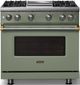 Viking® 5 Series 36" Eucalyptus Pro Style Gas (LP) Range with Brushed Brass Trim-4
