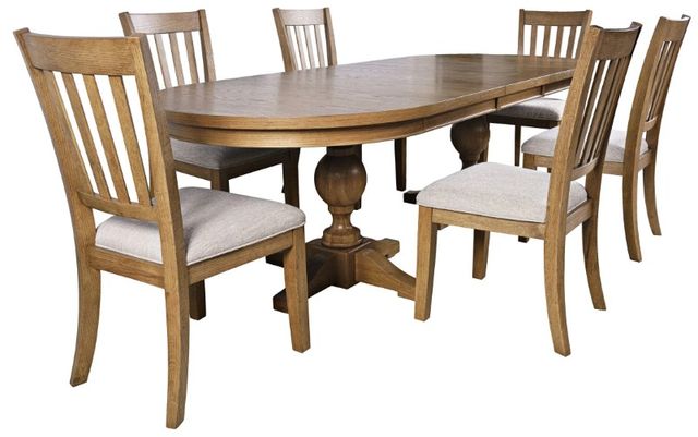 Jofran Inc. Brentwood 7-Piece Cascade Oak Dining Table Set-0
