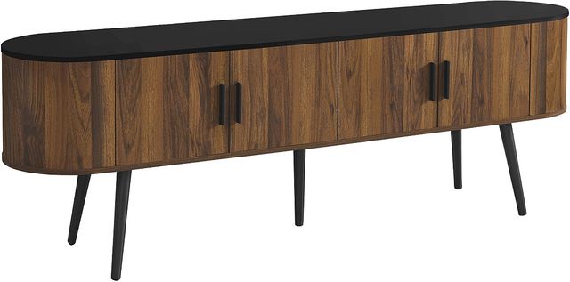 Monarch Specialties Inc. Black/Brown 72" TV Stand with Wood Look Doors-0