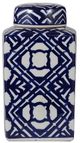 A & B Home Valora Blue/White Lidded Jar-1