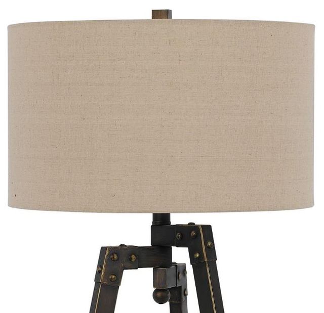 Cal® Lighting & Accessories Tripod Beige/Iron Table Lamp-1