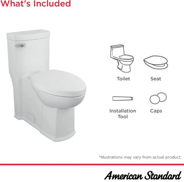 American Standard Boulevard White One-Piece Chair Height Right-Hand Trip Lever Elongated Toilet with Seat-3