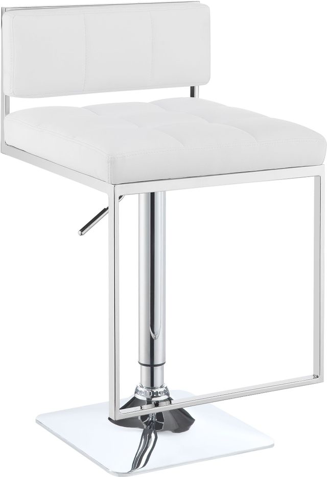 Coaster® Alameda Chrome/White Adjustable Bar Stool-0