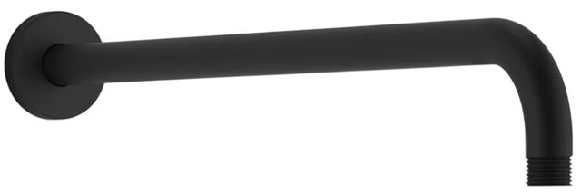 KOHLER® Statement® Matte Black 19" Wall-Mount Single-Function Rainhead Arm and Flange-0