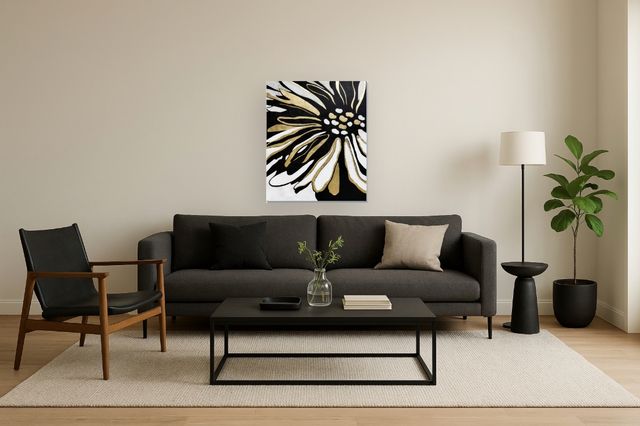 Classy Living Metallic Gold Petal Splash Wall Art-1