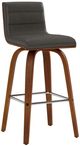 Armen Living Vienna 3-Piece Gray/Walnut Swivel Counter Stool Set-0