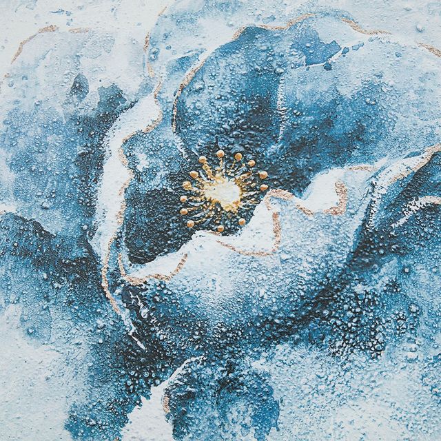 Olliix by Madison Park Gleaming Blue Florals 2 Piece Blue Printed Canvas Set-1