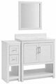 Linon Barkley 3-Piece White 31" Sink Vanity Mirror Floor Cabinet Set-0