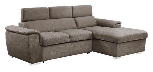 Homelegance® Ferriday 2-Piece Taupe Sectional and Chaise with Hidden Storage-0