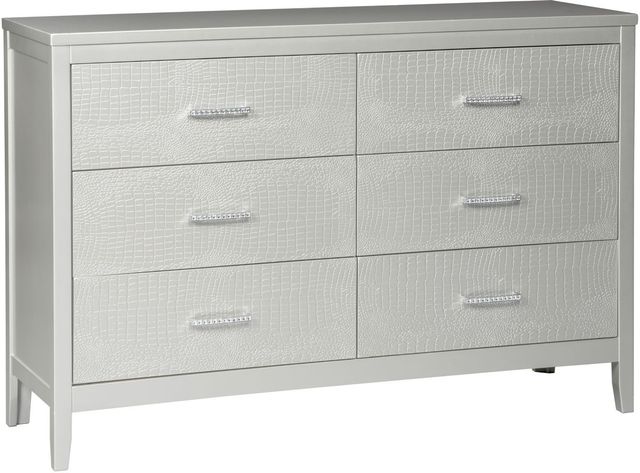 Signature Design by Ashley® Olivet 4-Piece Silver King Upholstered Panel Bed Set-2