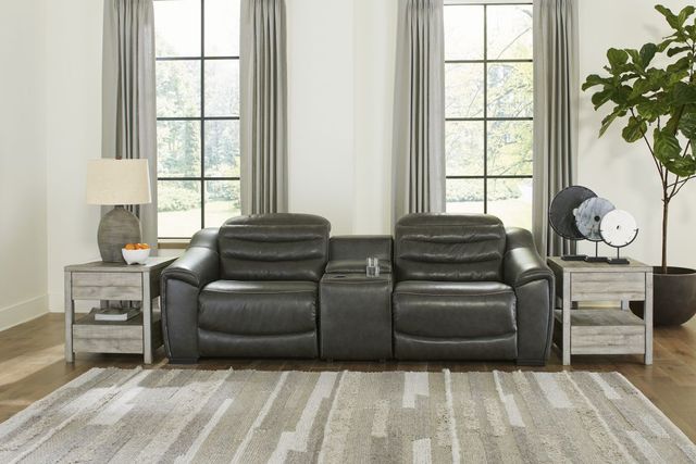 Signature Design by Ashley® Center Line 2-Piece Dark Gray Power Reclining Living Room Set-3
