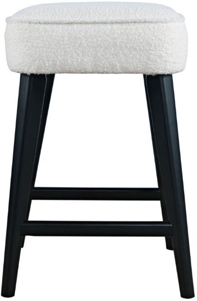 Jofran Inc. Urban Archive Wes Black/White Upholstered Backless Counter Stool-1