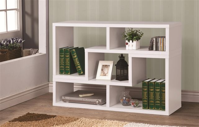 Coaster® Velma White Convertible TV Console And Bookcase-5