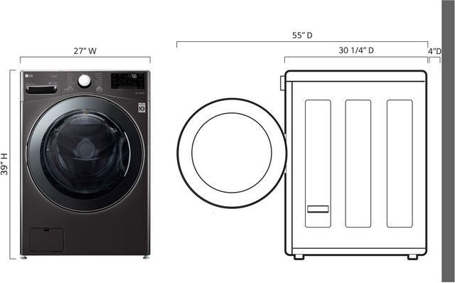 LG 4.5 Cu. Ft. Black Steel Washer Dryer Combo-6