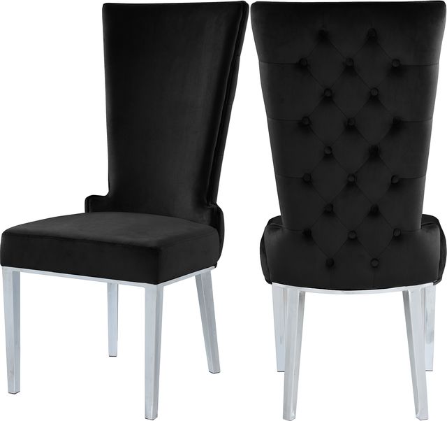 Meridian Furniture Serafina Black Velvet Dining Chair-1