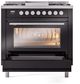 Ilve® Professional Plus II 36" Glossy Black Pro Style Dual Fuel Range-3