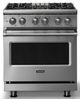 Viking® 5 Series 30" Stainless Steel Pro Style Dual Fuel (NG) Range with Polished Chrome Trim-0