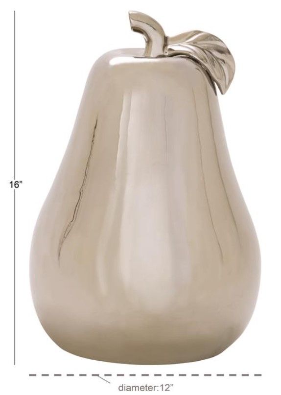 Deco Marche Silver Pear Sculpture-1