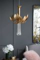 A & B Home Lustrous Gold Glass Chandelier-4