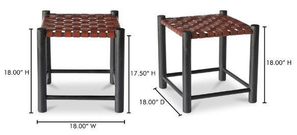 Moe's Home Collection Selby Burgundy Stool-1