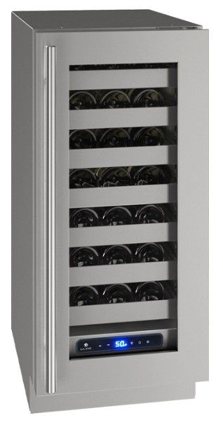 U-Line® Stainless Steel 15" Built-In Wine Storage -0