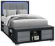 Global Furniture USA Emma Black/Gray Full Panel Bed with LED and USB-0