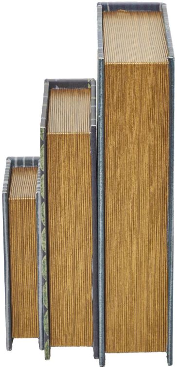 Deco Marche 3-Piece Blue Faux Leather Faux Storage Book Box Set-1