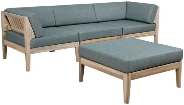 Linon Myrtle 4-Piece Grove Natural Fabric/Wooden Outdoor Conversation Set-0