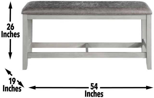 Steve Silver Co. Hyland Stone Gray/Vegan Rawhide Counter Bench-2