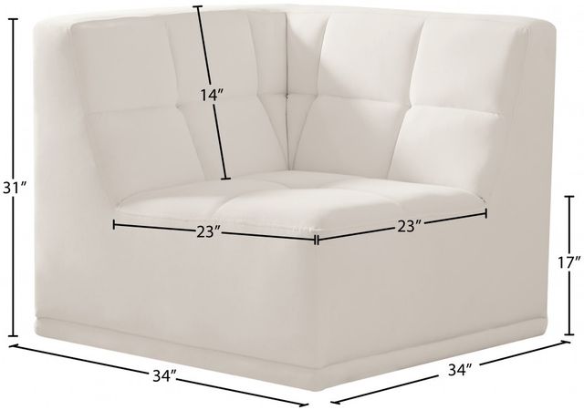 Meridian Furniture Relax Cream Upholstered Modular Corner Chair-2