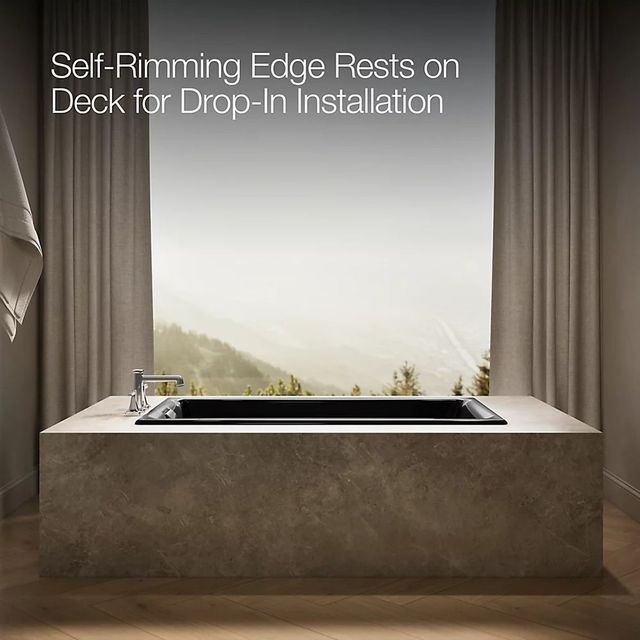 KOHLER® Tea-for-Two® Black 60" x 32" Drop-in/Undermount Whirlpool Bath-3