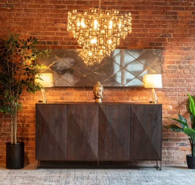 Home Trends & Design Cambridge Distressed Walnut Sideboard-3
